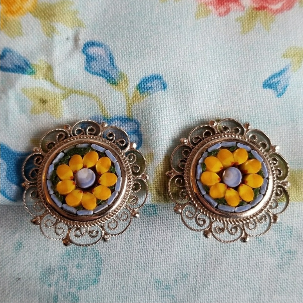Micro mosaic earrings
